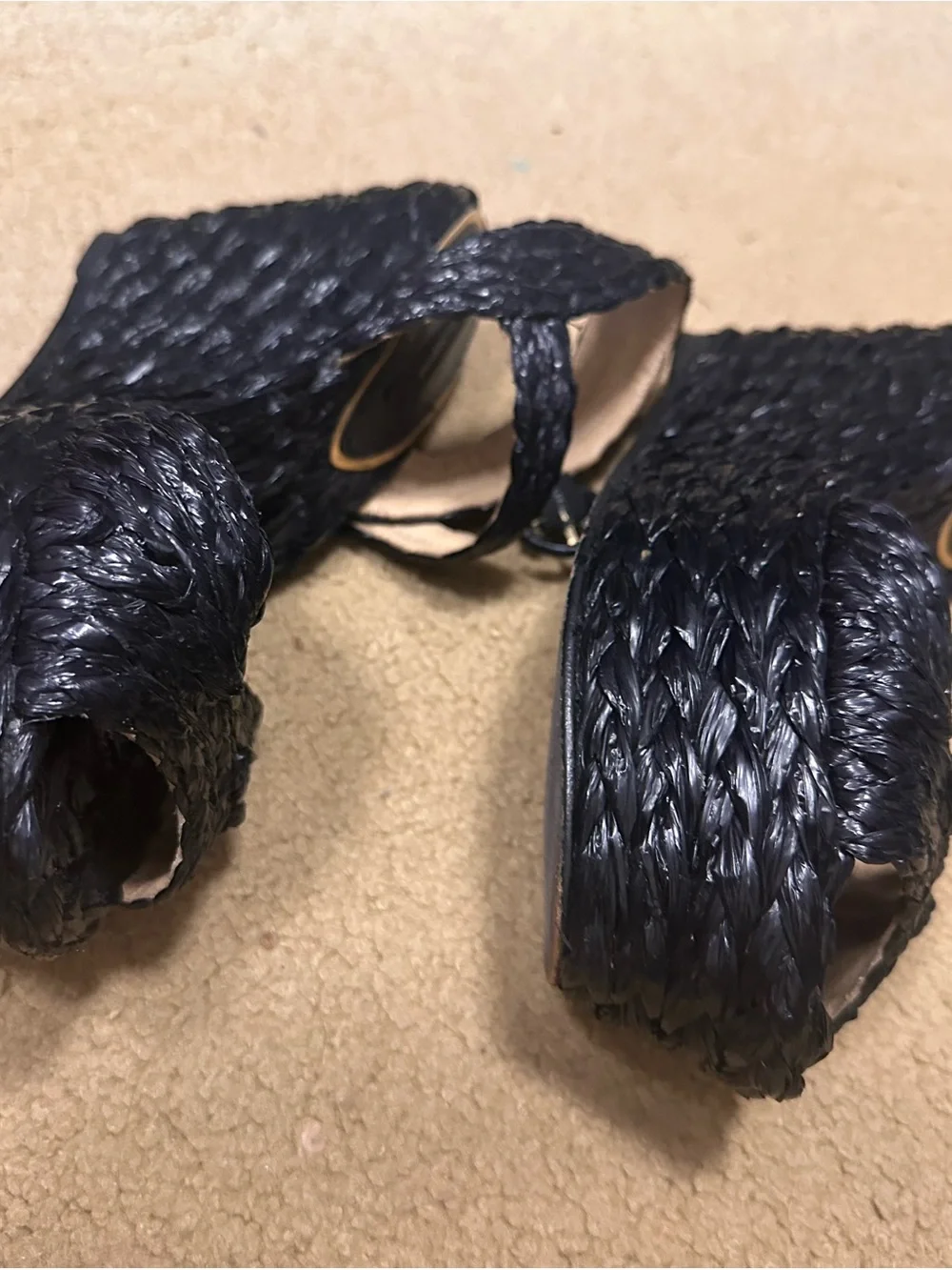 Dolce & Gabbana Black Raffia Wedges